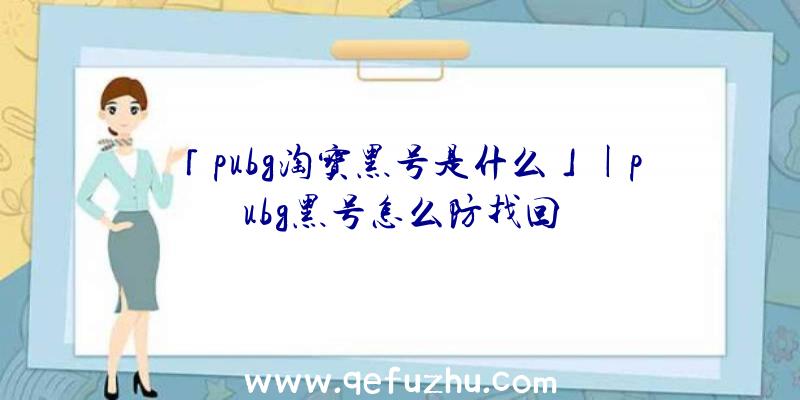 「pubg淘宝黑号是什么」|pubg黑号怎么防找回